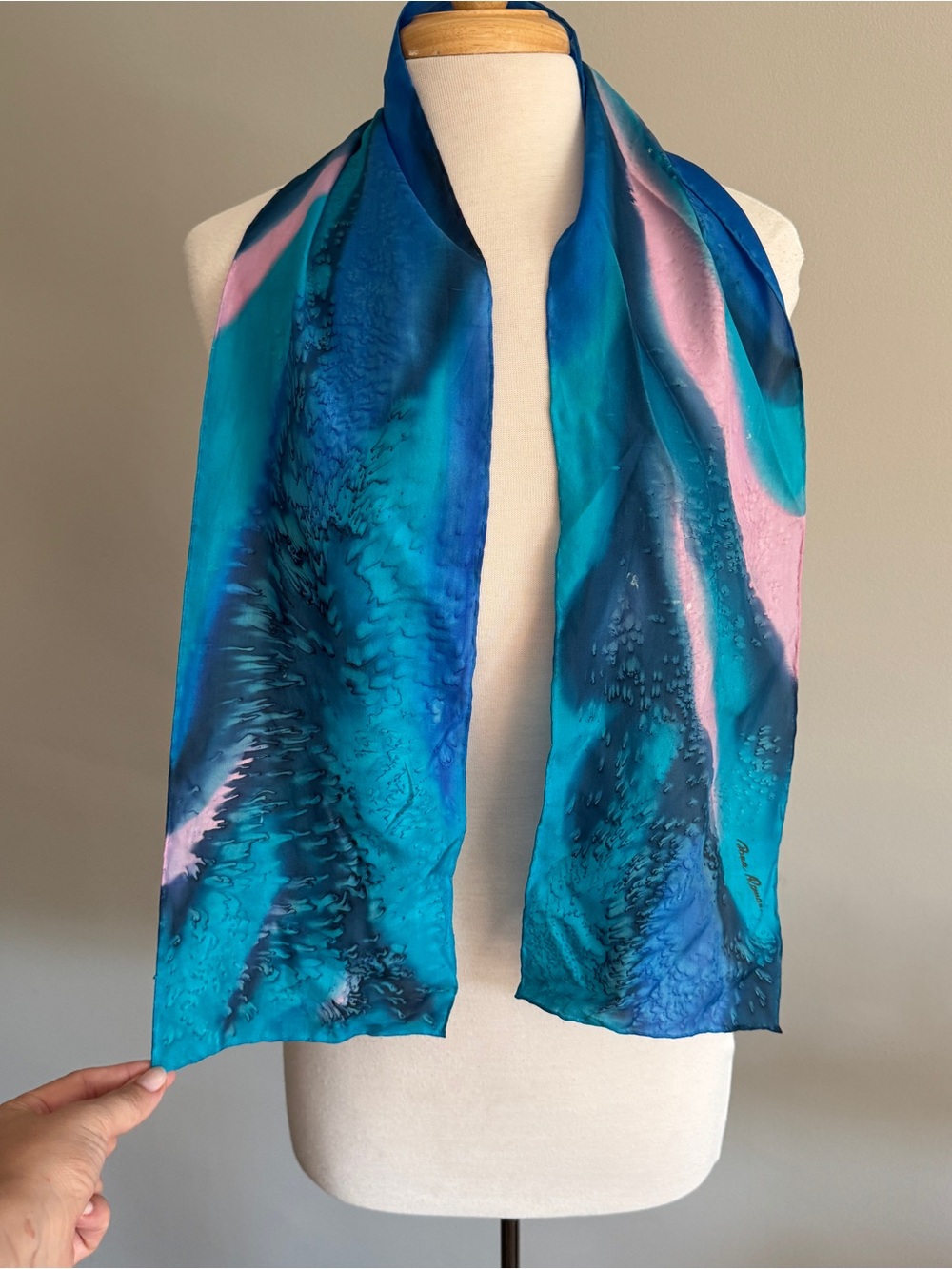 Vintage Watercolor Neck Scarf Neck Tie Head Wrap